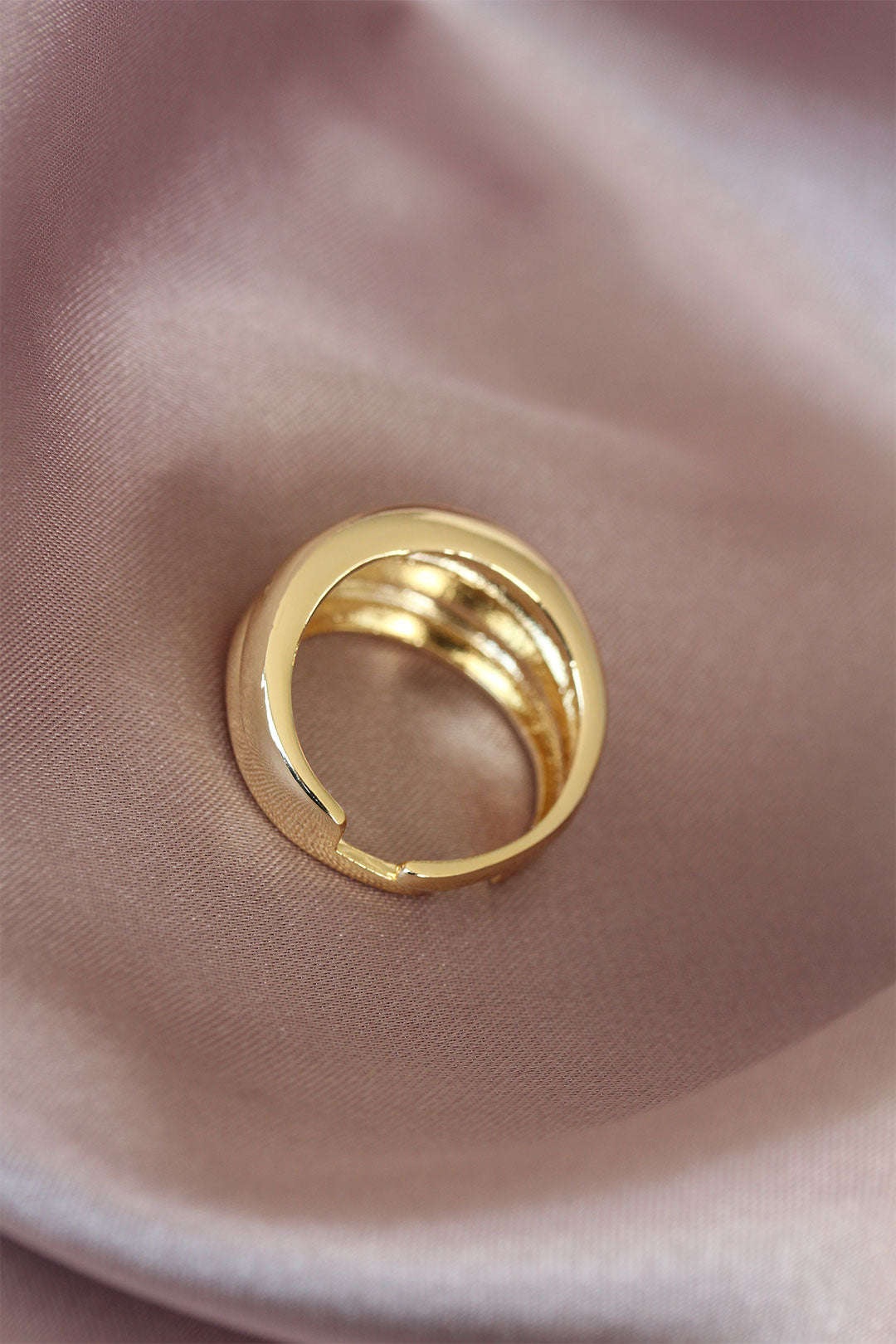 Metal Gold Color Adjustable Women's Ring