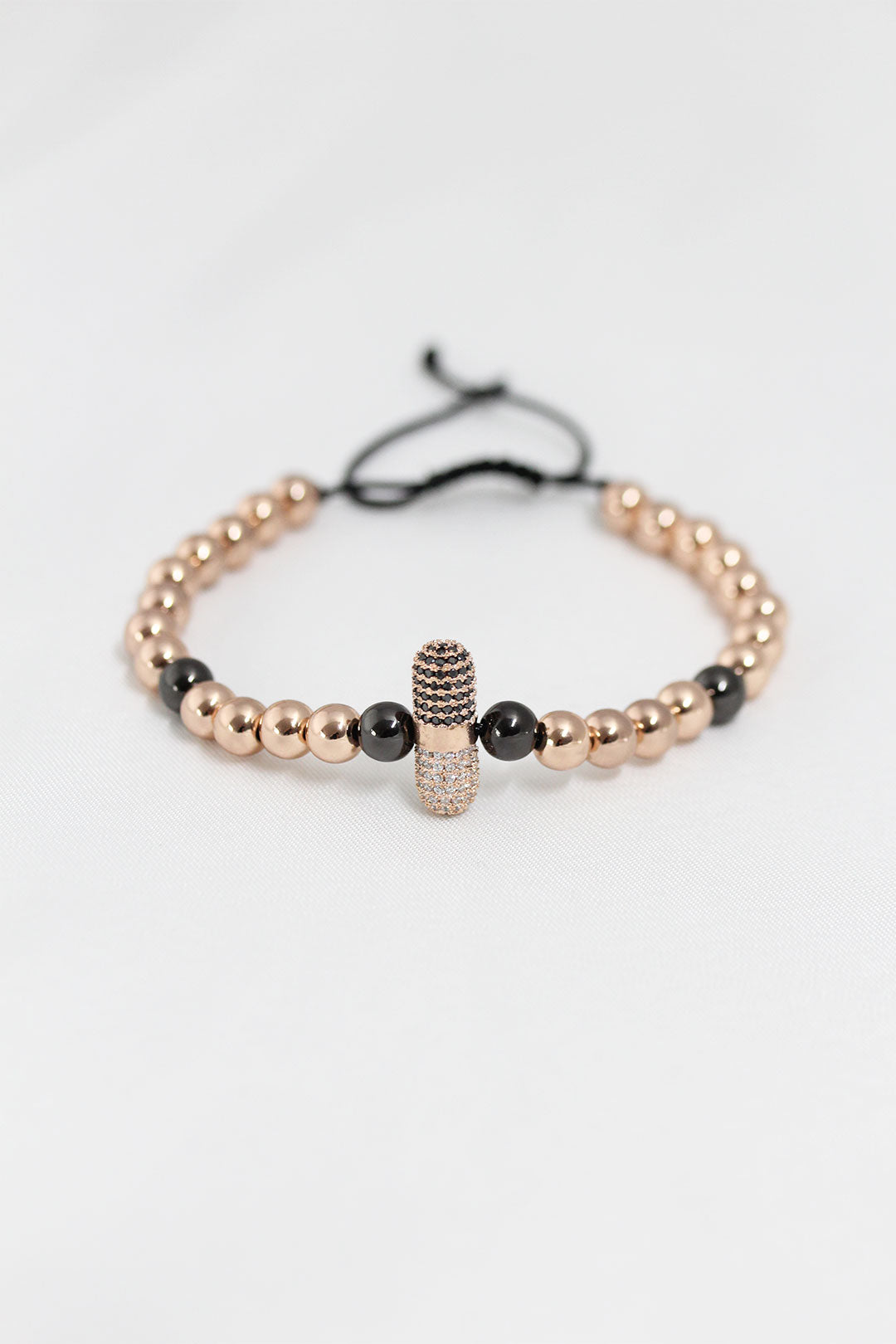 Rose Color Steel Zircon Object Elevator Bracelet