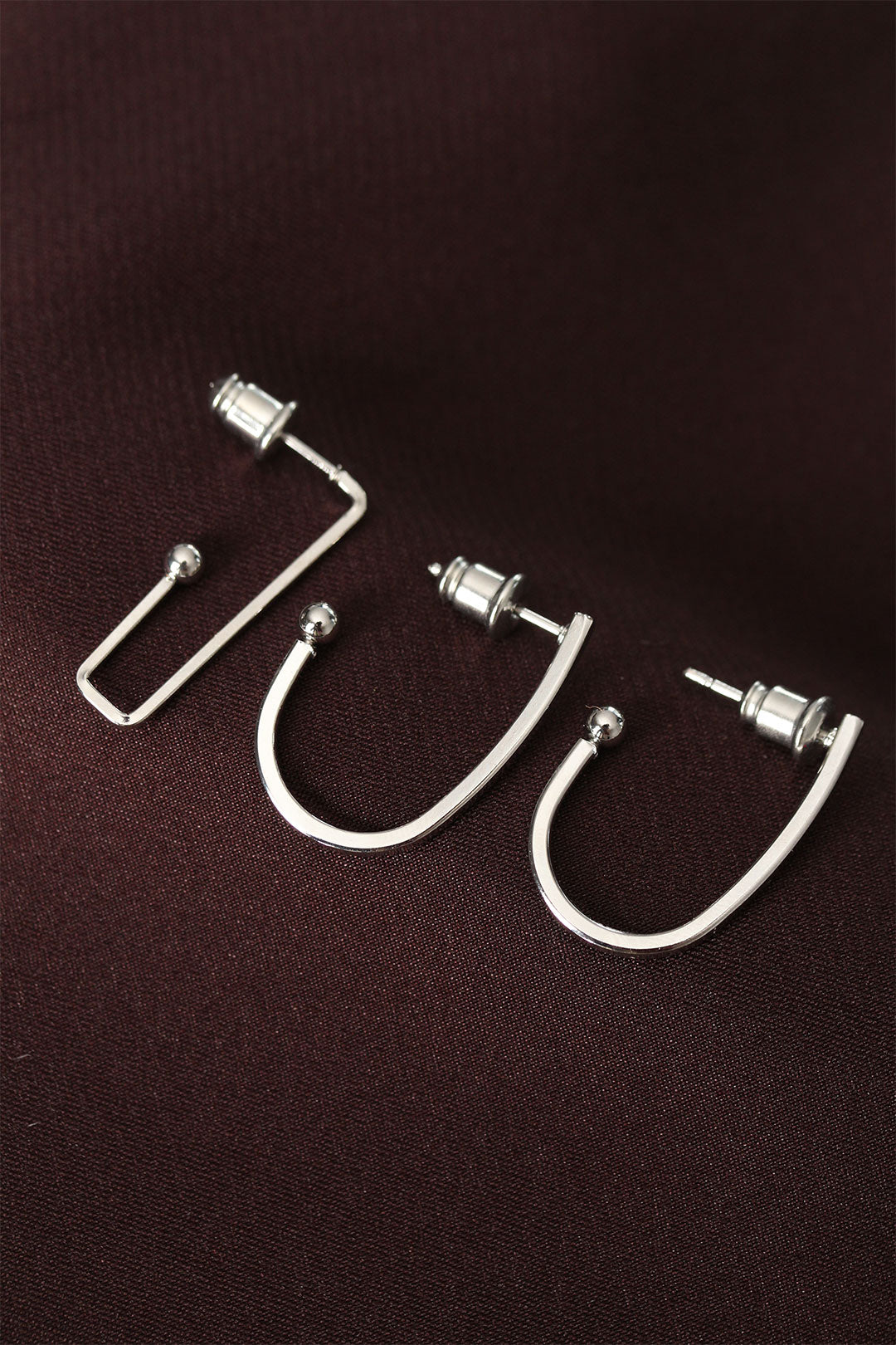 küpeGeometrik Model Gümüş Renk Metal Çoklu Küpe