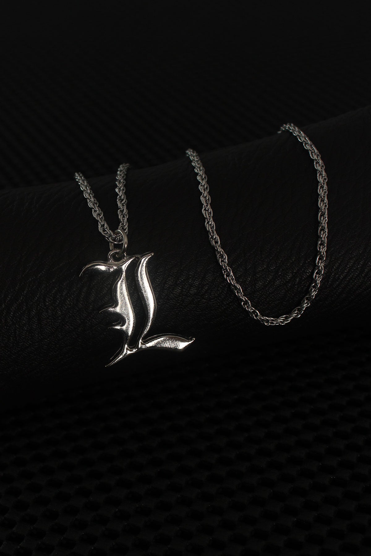 Silver Color L Letter Men's Necklace