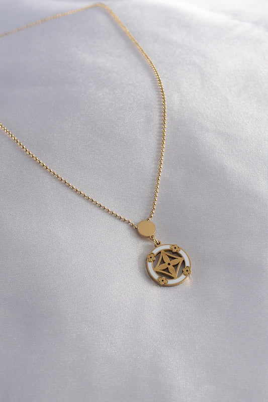 316L Steel Gold Color Flower Figure Women's Necklace