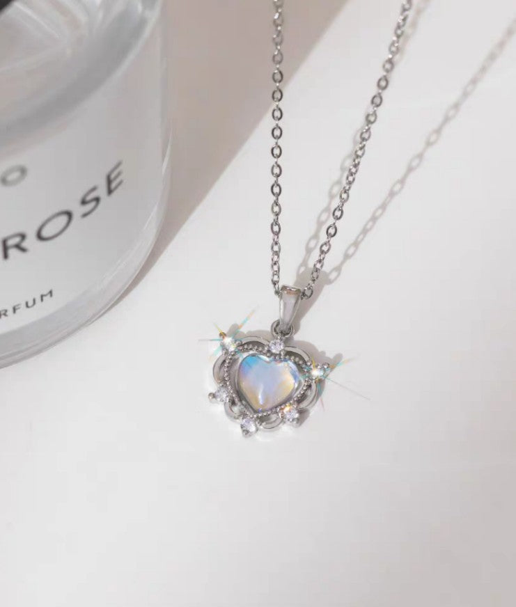 316L Steel Chain Silver Color Heart Model Women's Necklace