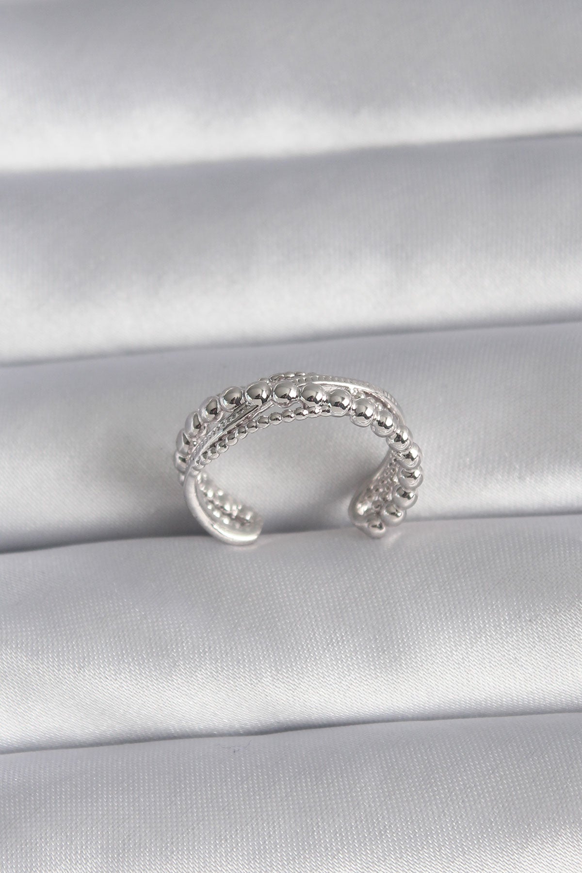 Brass Silver Color Women's Ring