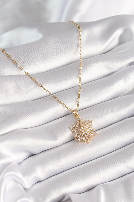 316L Steel Gold Color Chain Zircon Stone Star Model Women's Necklace