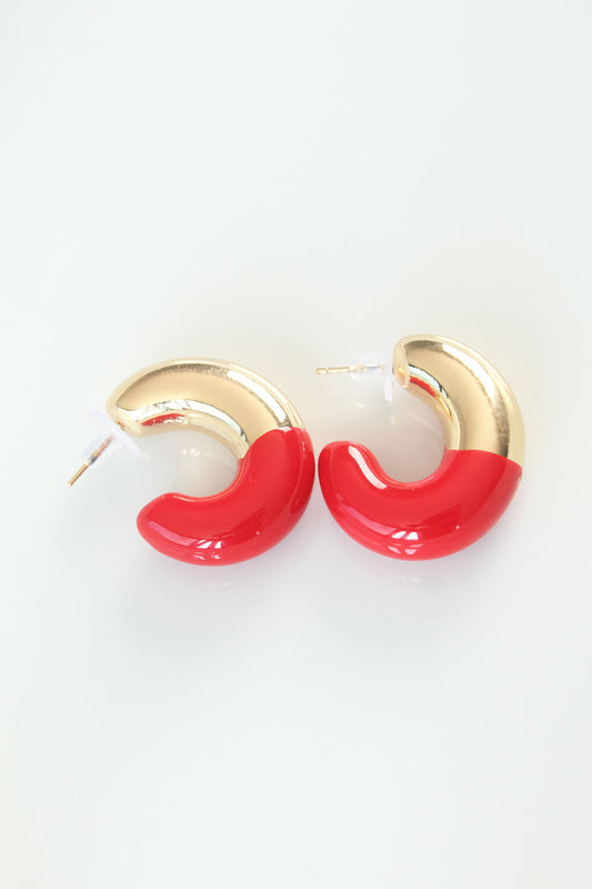 CCB Red Gold Double Color Earrings