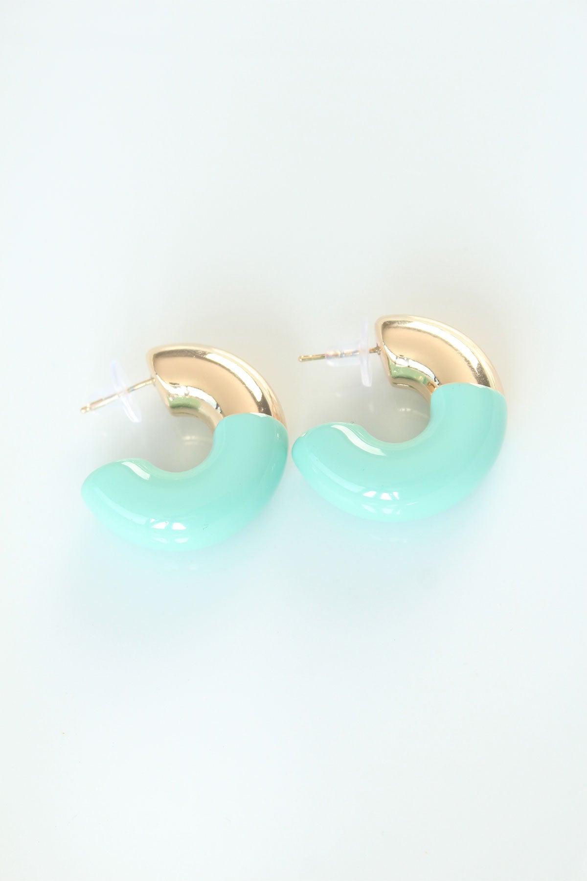 CCB Turquoise Gold Double Color Earrings