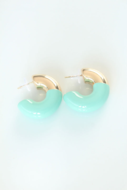 CCB Turquoise Gold Double Color Earrings
