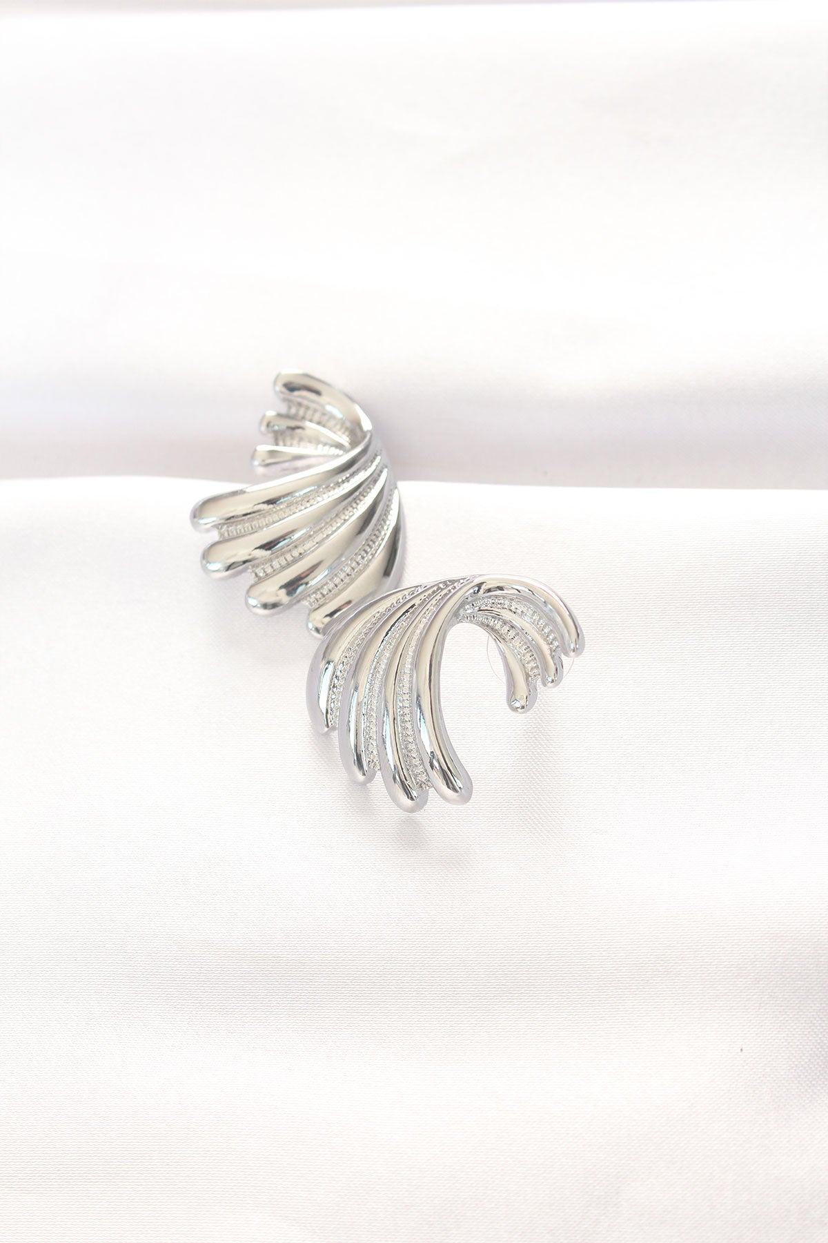 Brass Silver Color Earrings