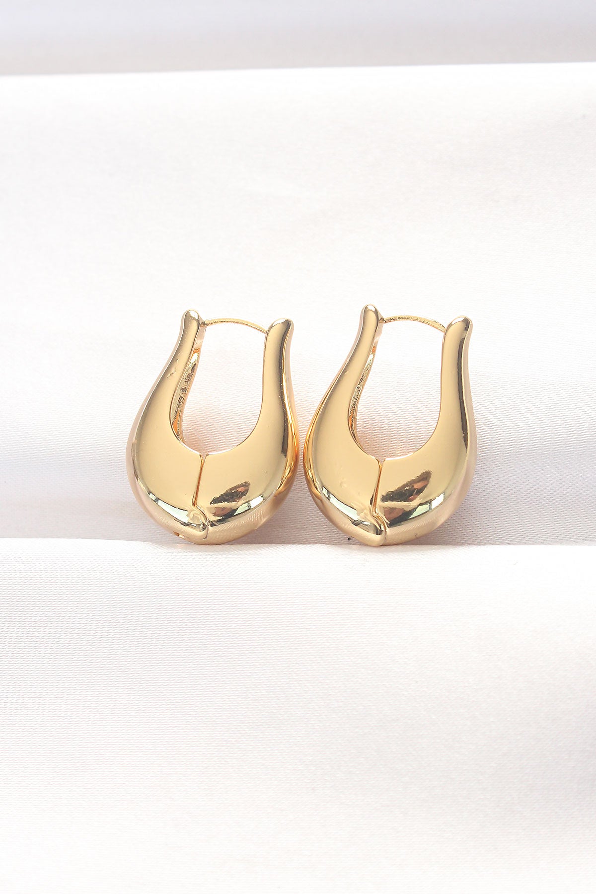 Brass Gold Color Domed Earrings