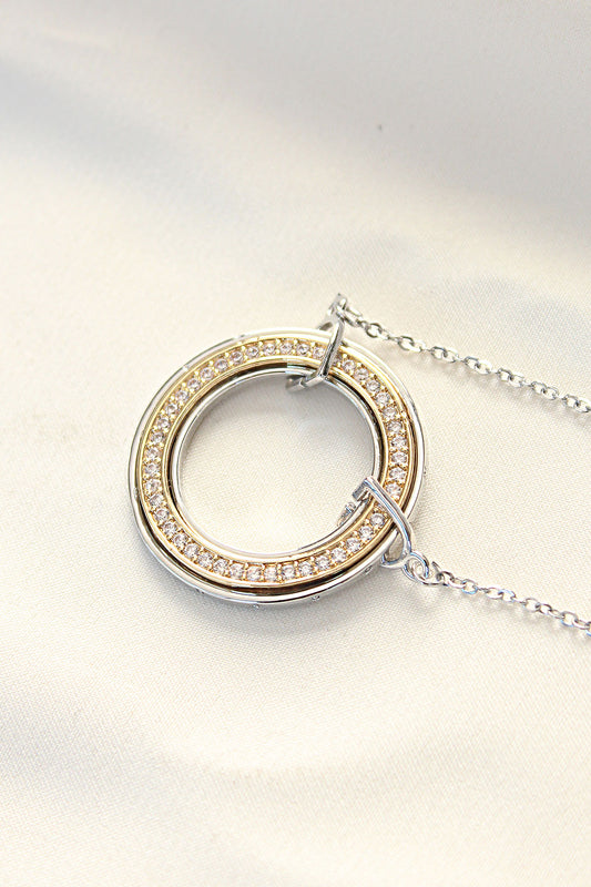 316L Steel Zircon Stone Double Color Tifany Necklace