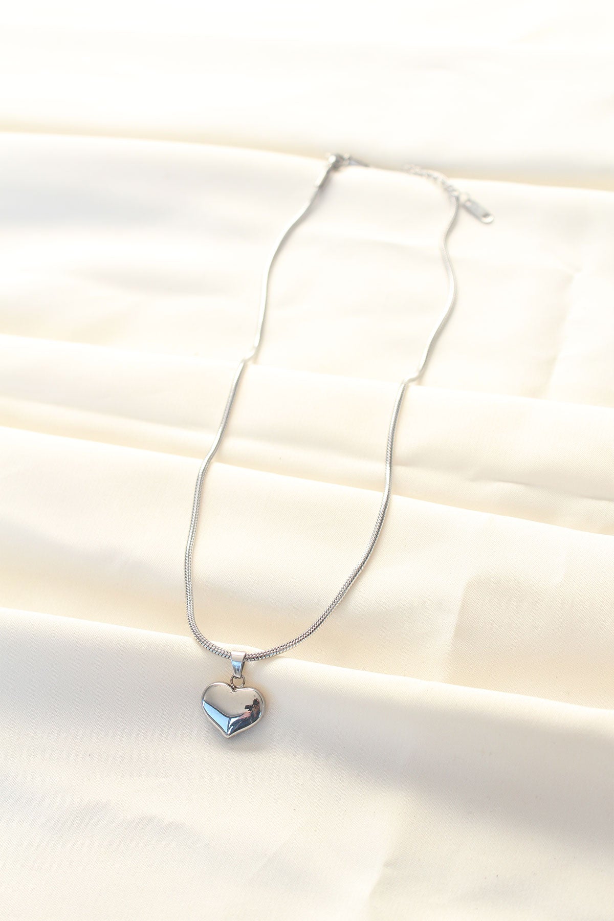 316L Steel Silver Color Heart Necklace