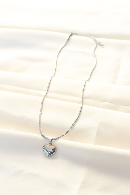 316L Steel Silver Color Heart Necklace
