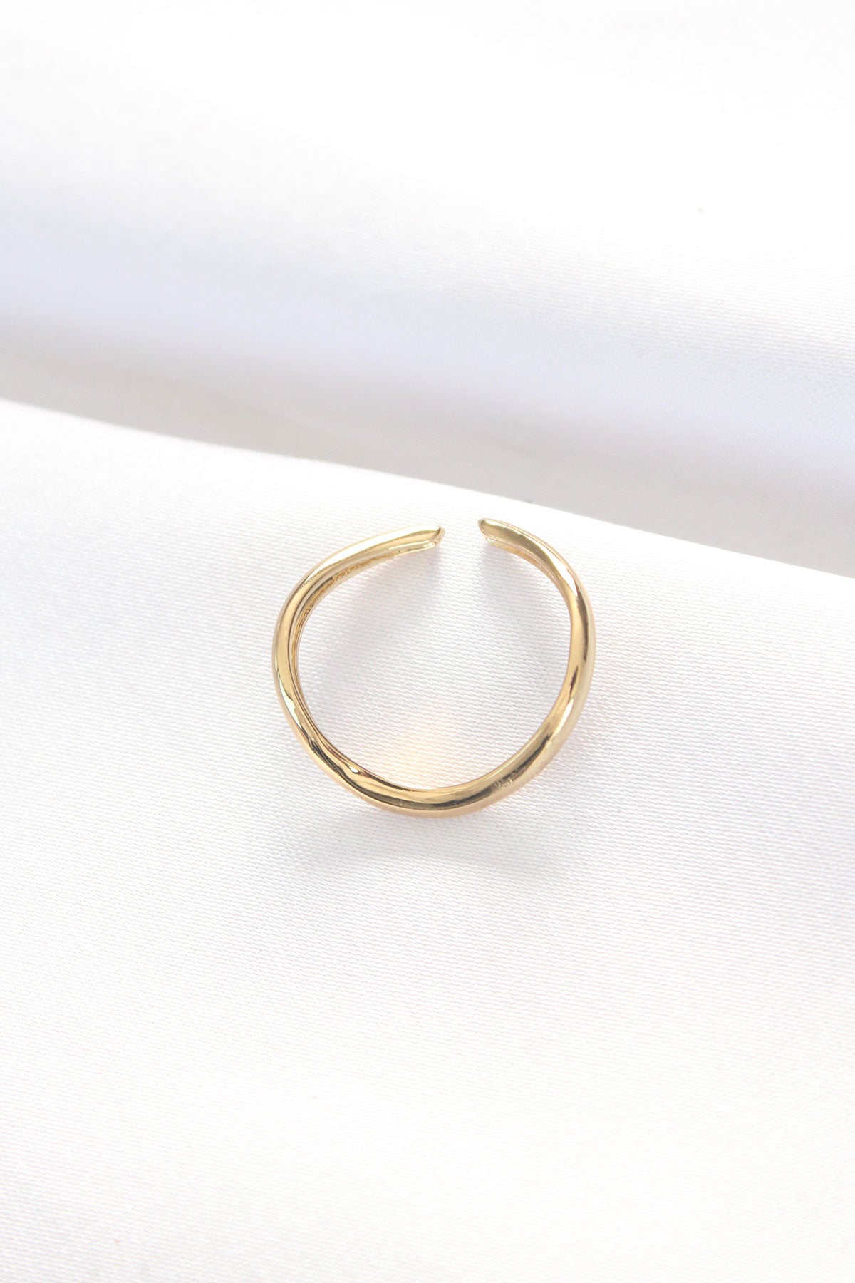Flat Gold Color Adjustable Ring