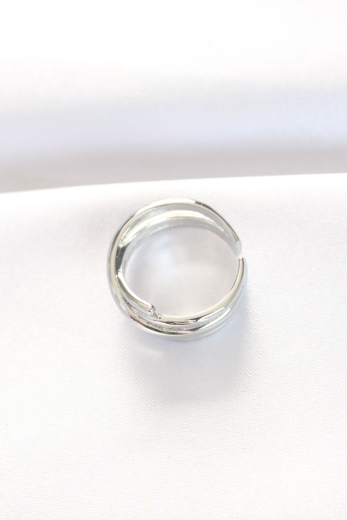 Thick Silver Color Adjustable Ring
