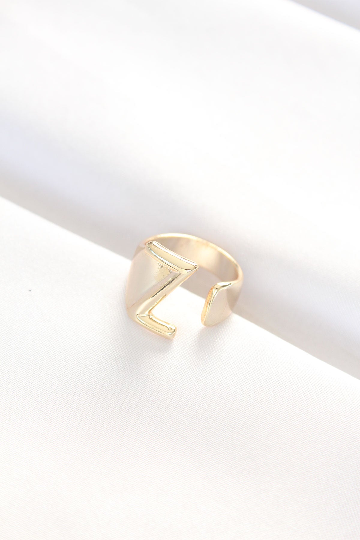Z Letter Gold Color Adjustable Ring