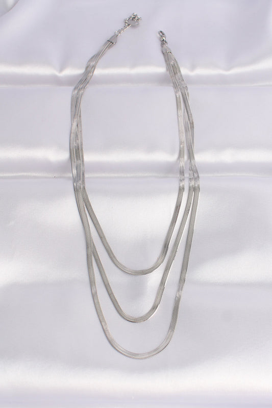 316L Steel Italian Chain Silver Color Multi Necklace