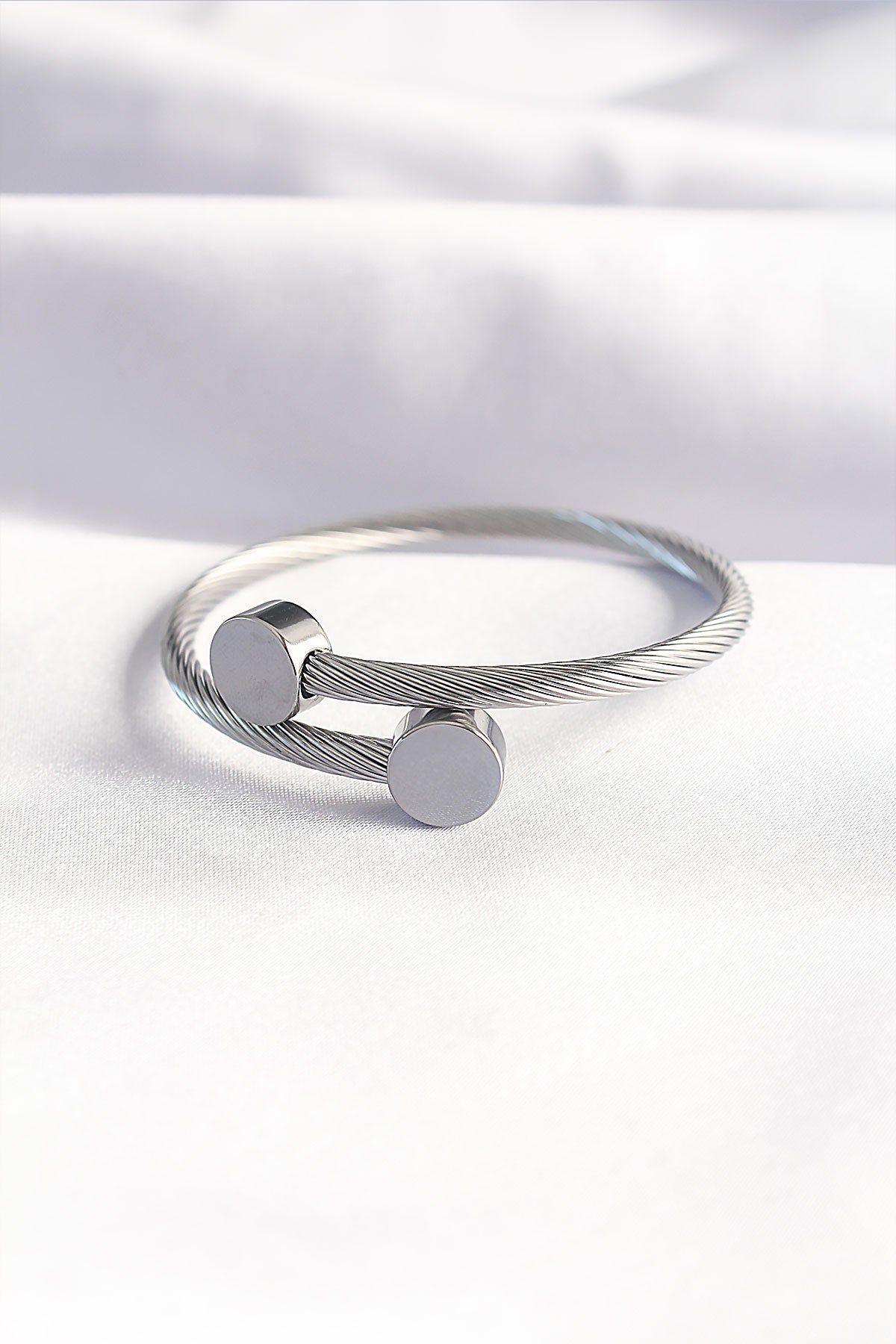316L Stainless Steel Silver-Tone Twist Accent Men's Bracelet & Ring Set