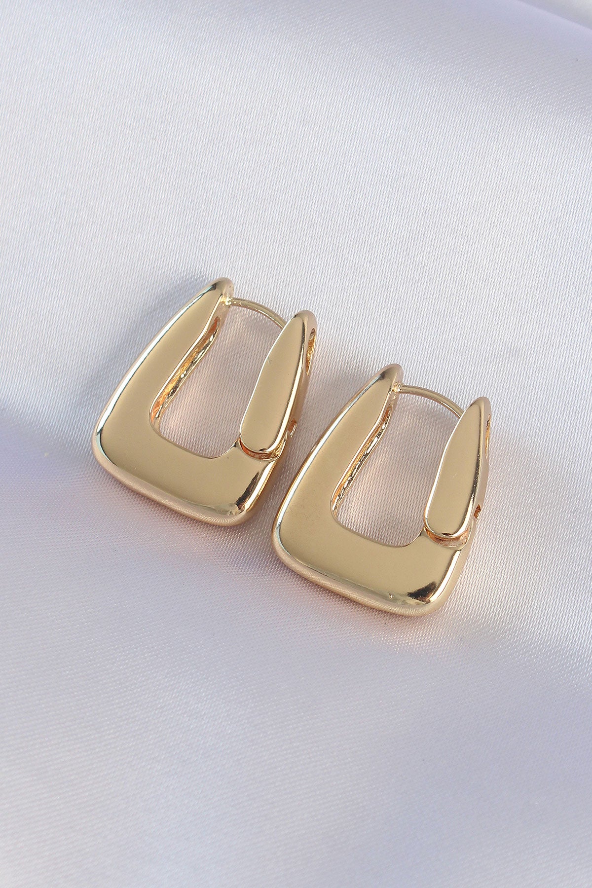 Brass Gold Color Thick Earrings