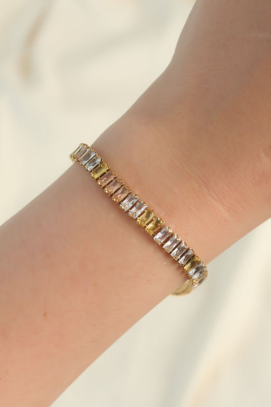 316L Steel Gold Color Colorful Waterway Design Bracelet