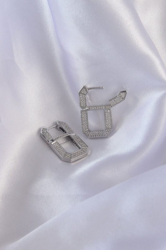VIP Series Brass Silver Color Zircon Stone Serenay Earrings