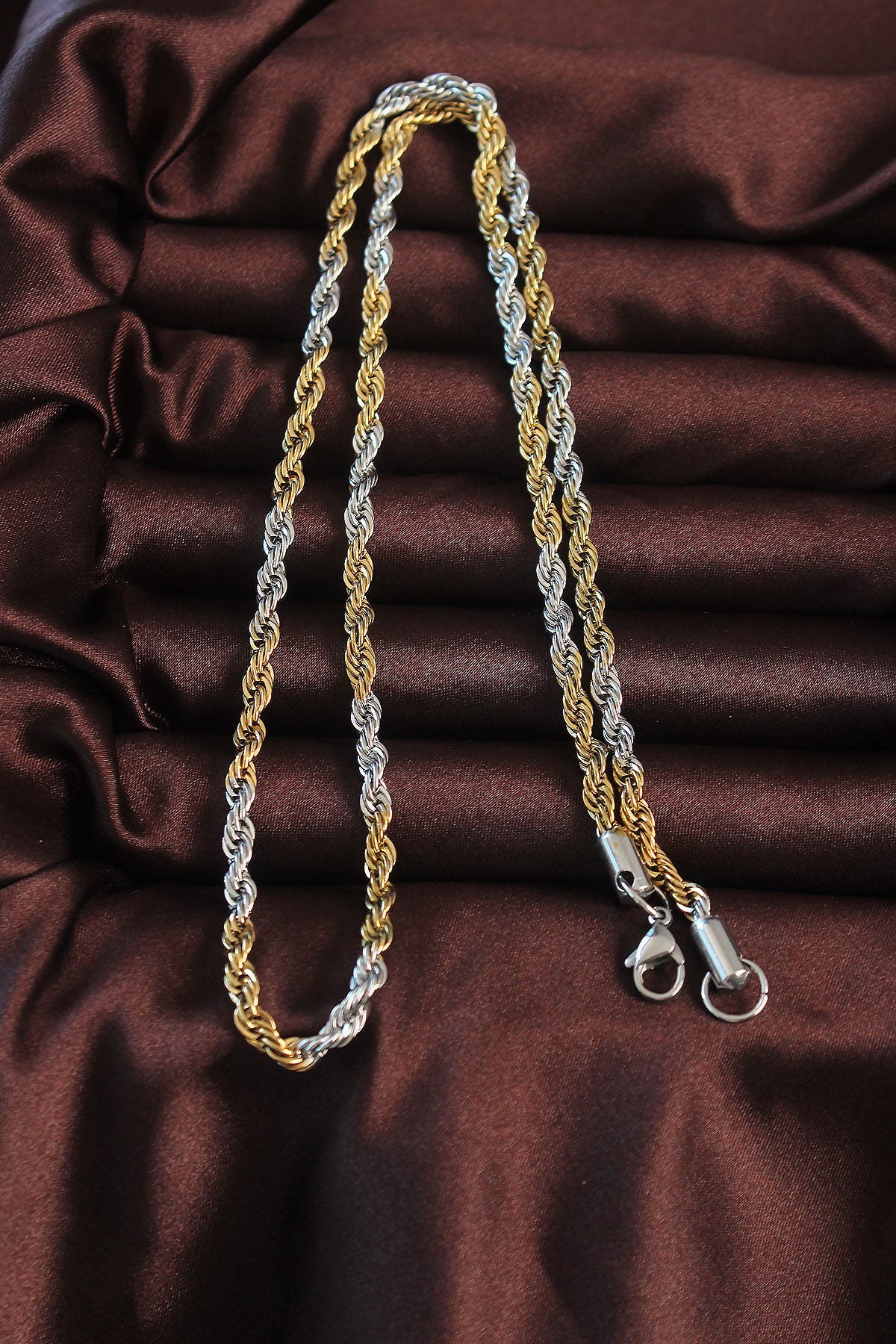 316L Steel Double Color Twist Design Necklace