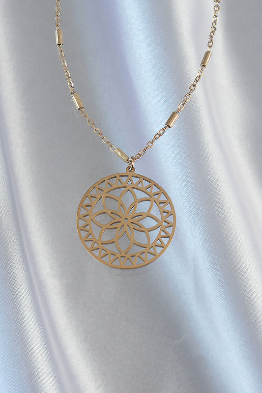 316L Steel Chain Gold Color Lotus Model Necklace