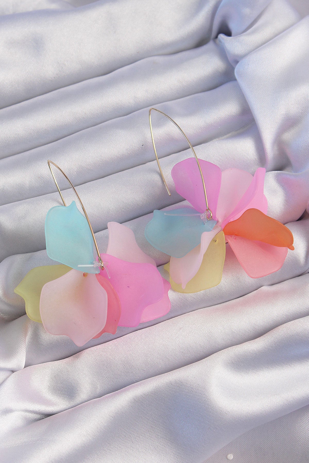 Brass Mixed Color Flora Earrings