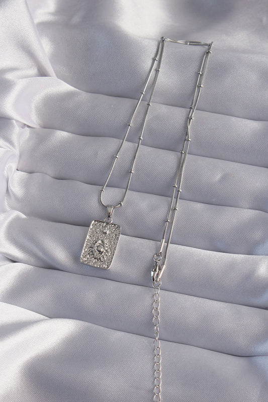 316L Steel Chain Silver Color Laser Engraved Eye Figure Tarot Necklace