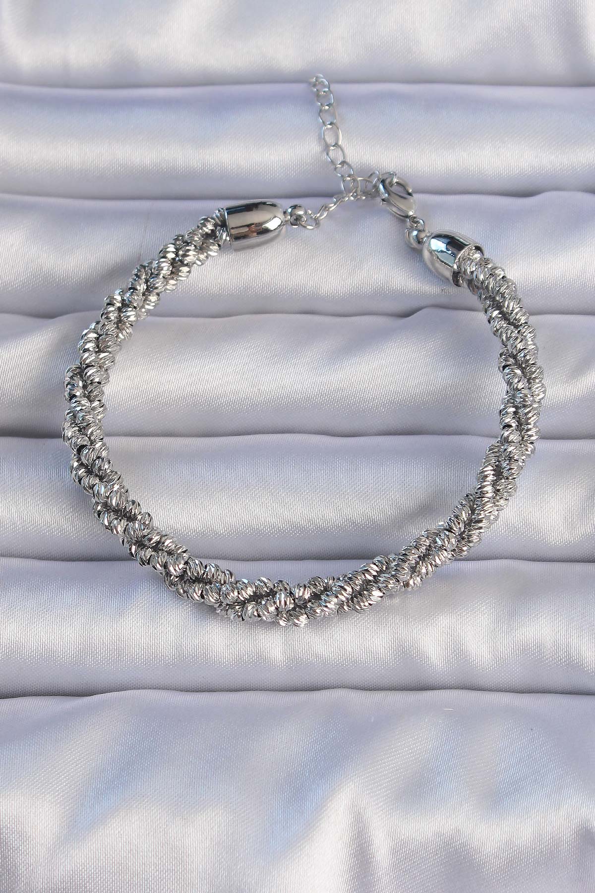 Brass Silver Color Spiral Model Bracelet