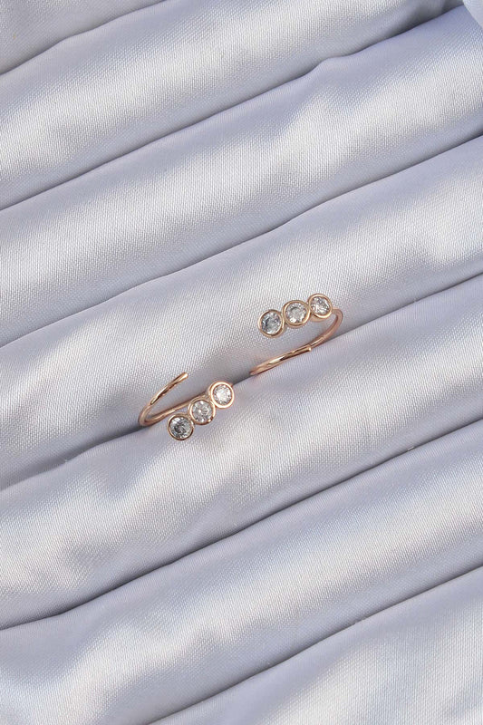 Xuping Rose Color Zircon Stone Waterway Earrings