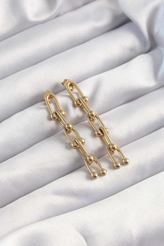 316L Steel Gold Color Dangle Model Earrings
