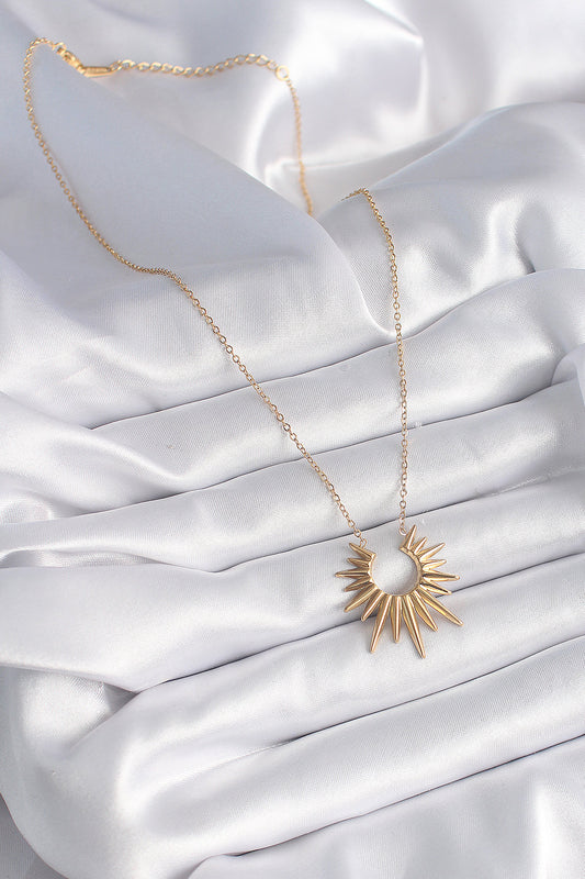 316L Steel Gold Color Sun Model Vintage Women's Necklace