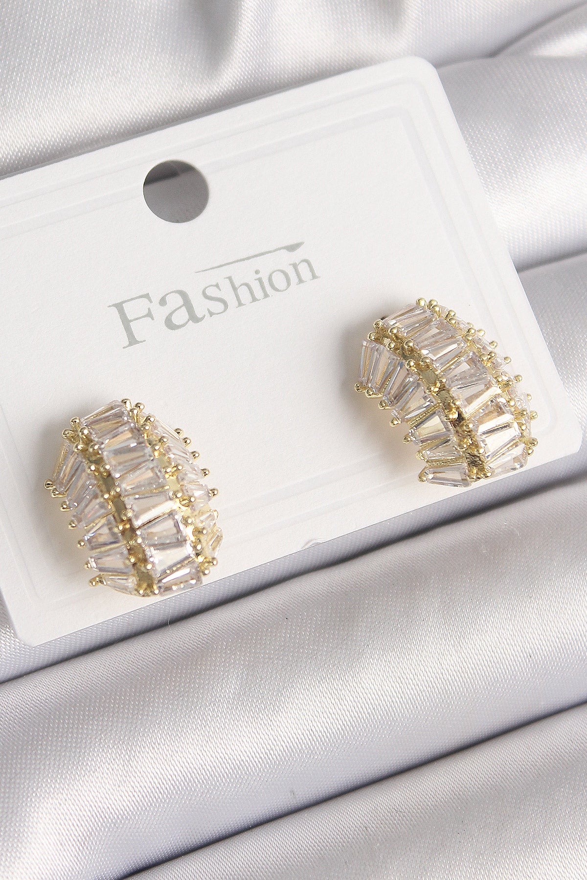 Brass Gold Color Zircon Stone Tortoise Shell Model Women's Earrings