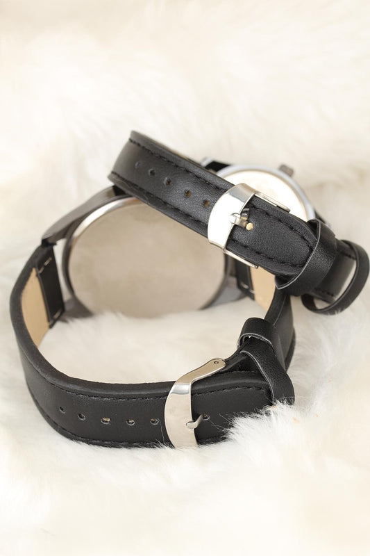 Istanbul Design Lover's Watch with Black Leather Strap