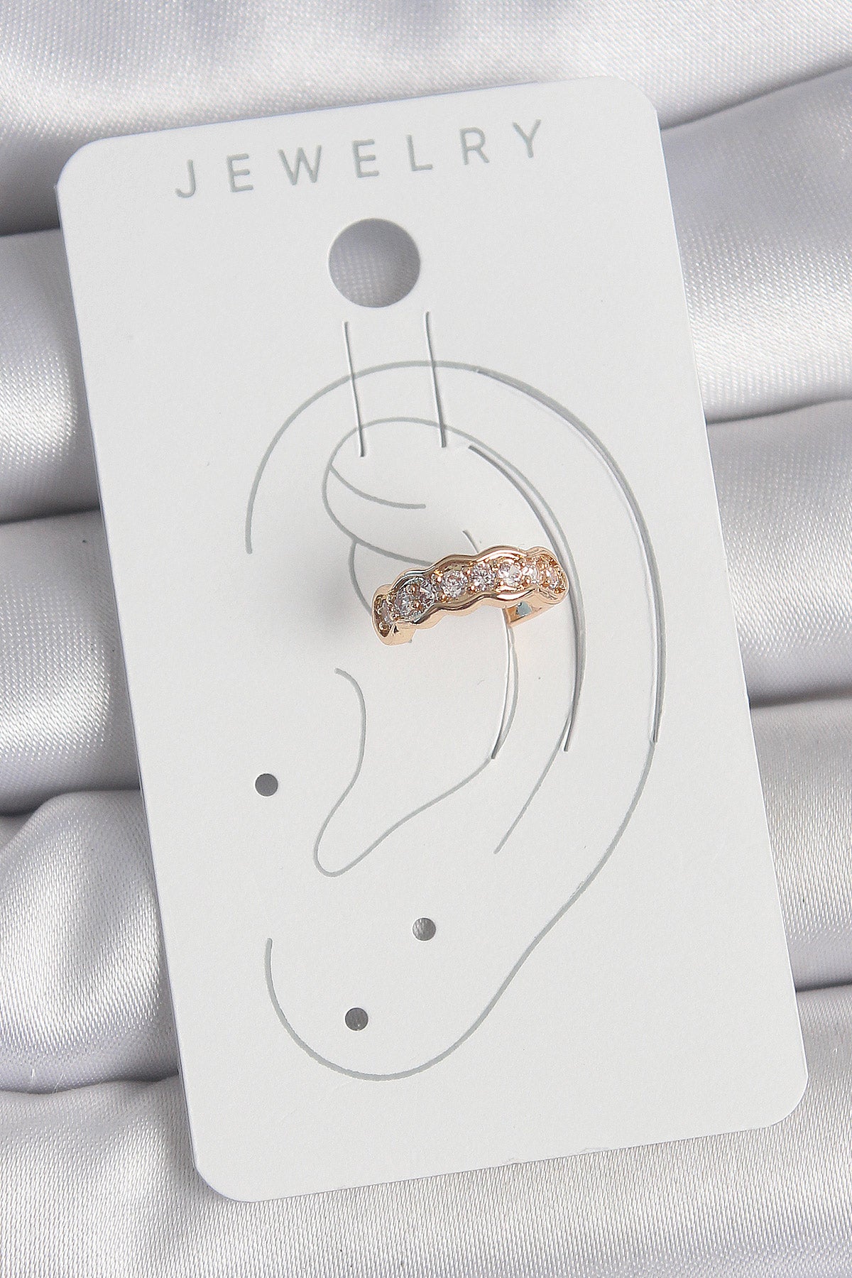 Brass Gold Color Zircon Stone Women's Cartilage Earrings