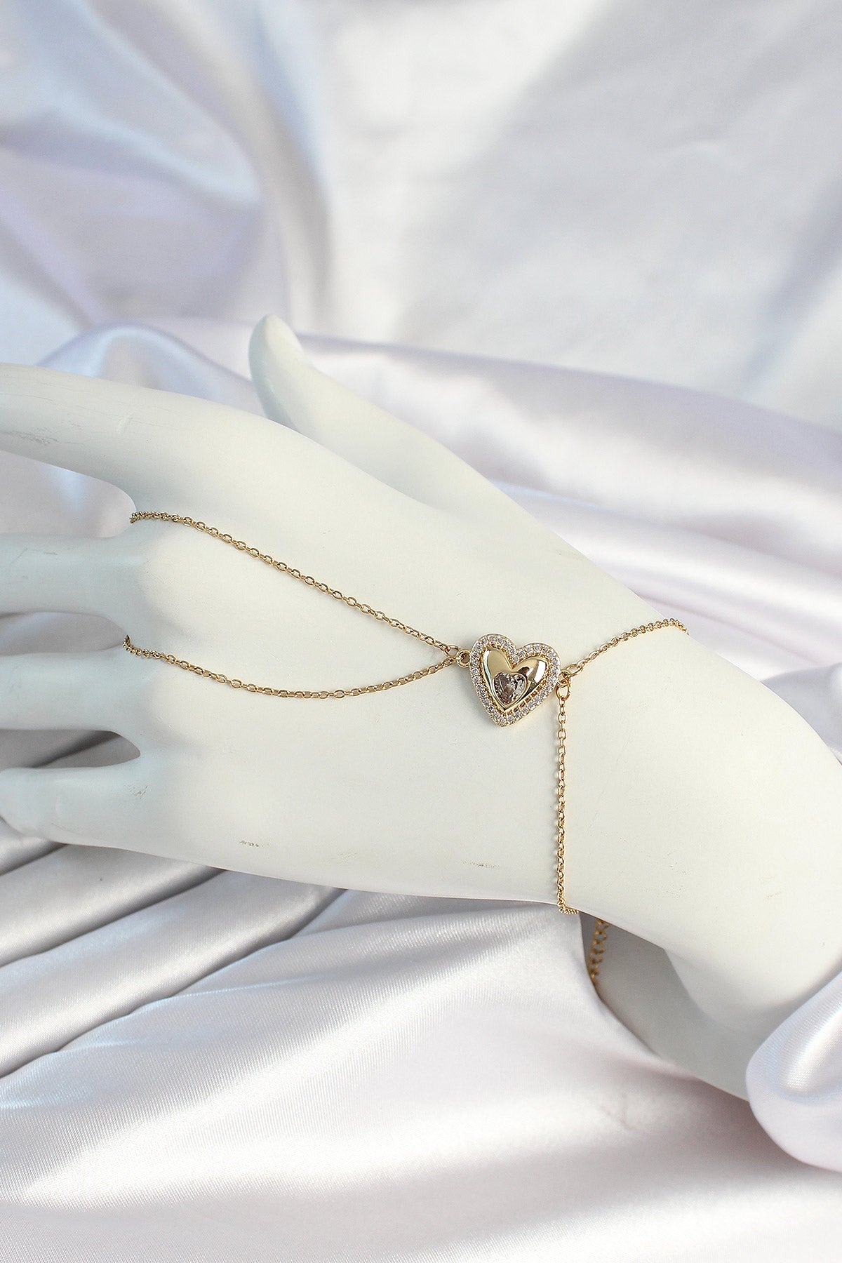 Gold Color Heart Figured Shahmaran with 316L Steel Chain