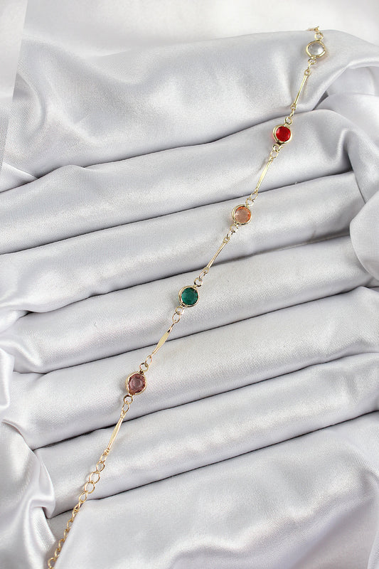 Brass Assorted Model Gold Color Zircon Stone Women's Bracelet
