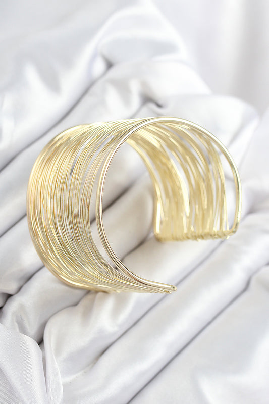 Pirinç Tel Sarma Model Gold Renk Kadın Bileklilk
