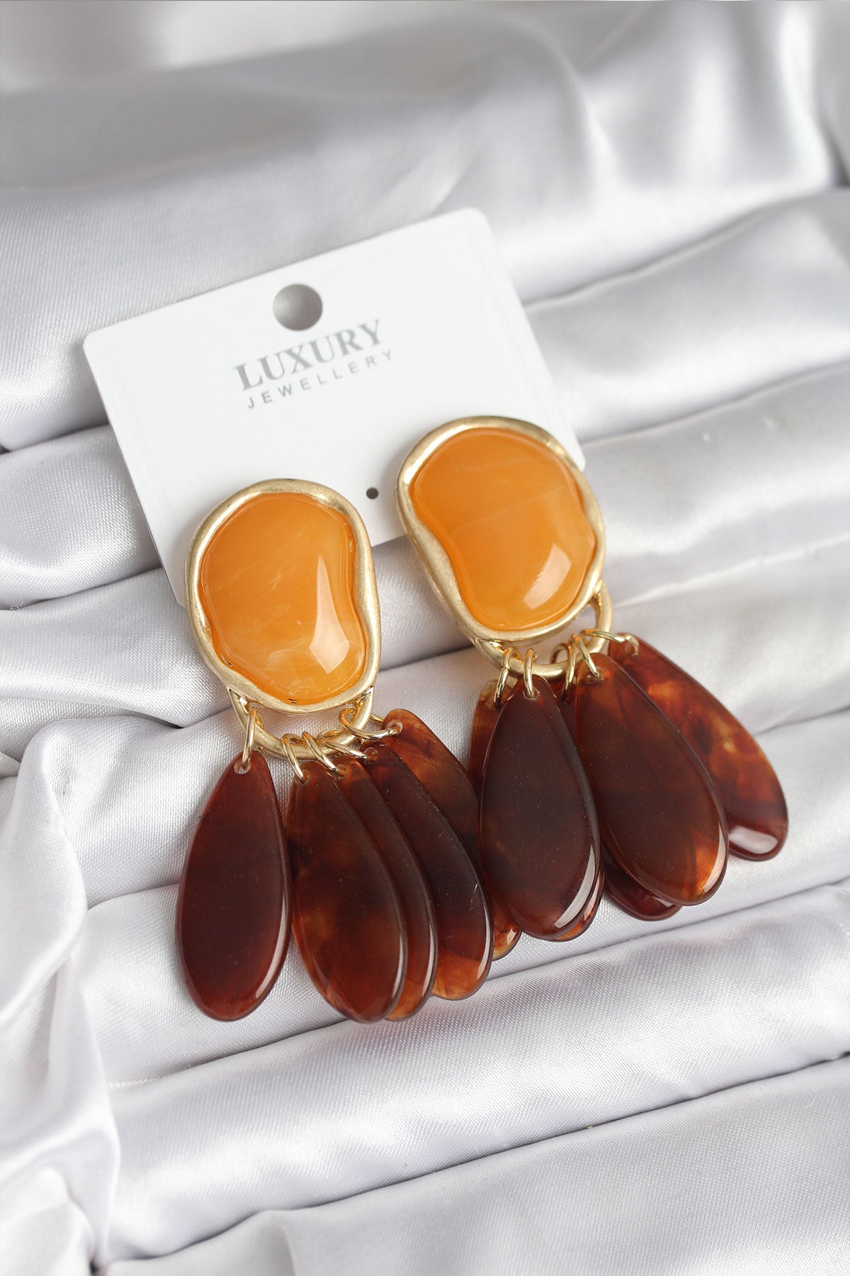 Brass Gold-Tone Vintage-Inspired Women's Earrings