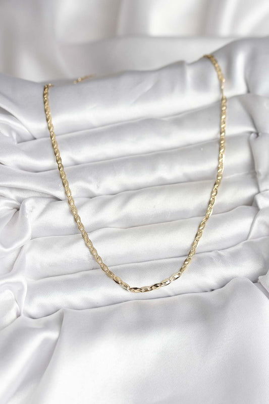 14K Gold Renk Kaplama Ezme Zincir Model CM Kadın Kolye