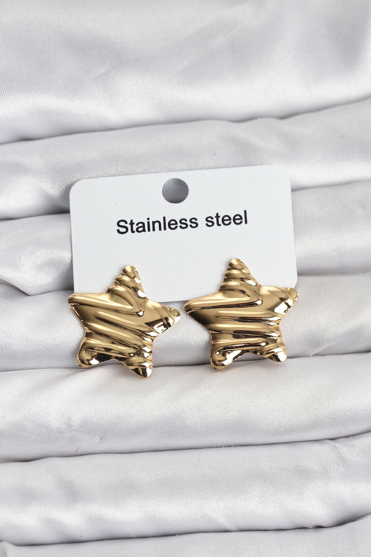 316L Stainless Steel Gold-Tone Star Women's Earrings