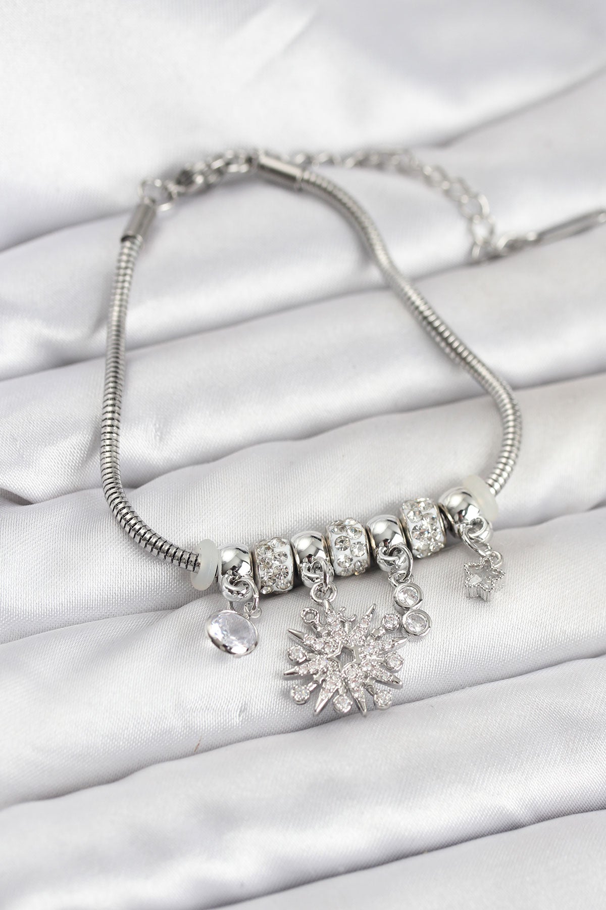 Silver-Tone Charm North Star Women's Bracelet