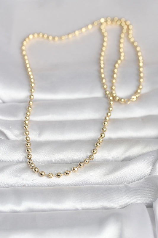 CM 14K Gold Renk Top Zincirli Model 60 cm Kadın Kolye