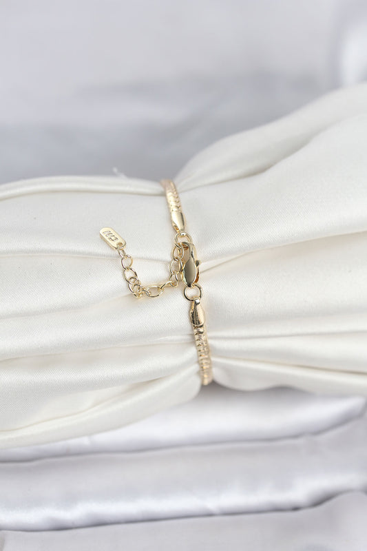 Gold-Tone Flat Chain Women's Bracelet