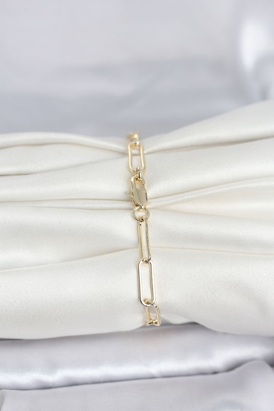 Gold-Tone Chunky Paperclip Chain Paperclip Women's Bracelet