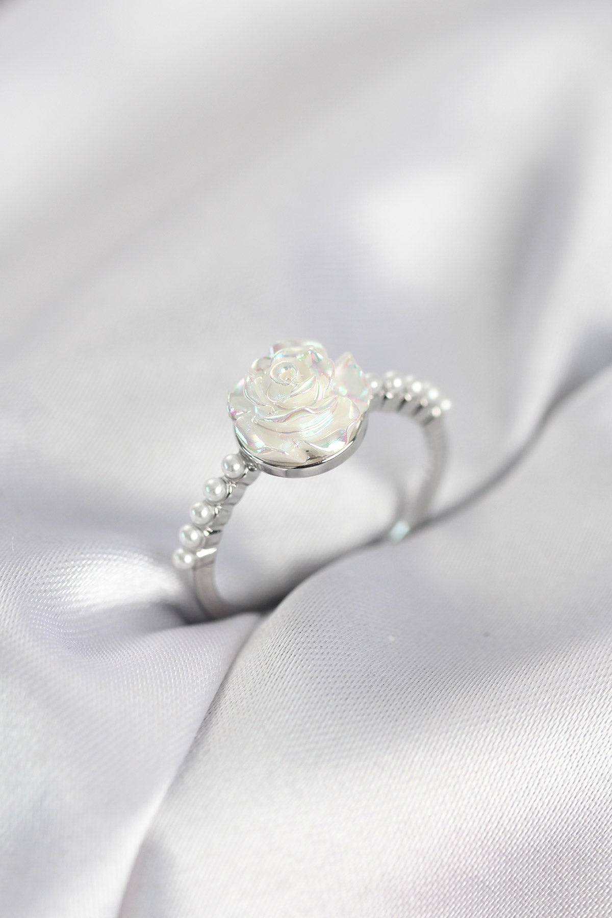 Silver-Tone Gül with Pearl Detail Women's Ring
