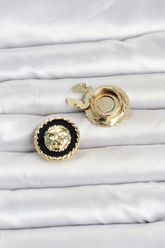 Gold-Tone Lion Brooch Pin
