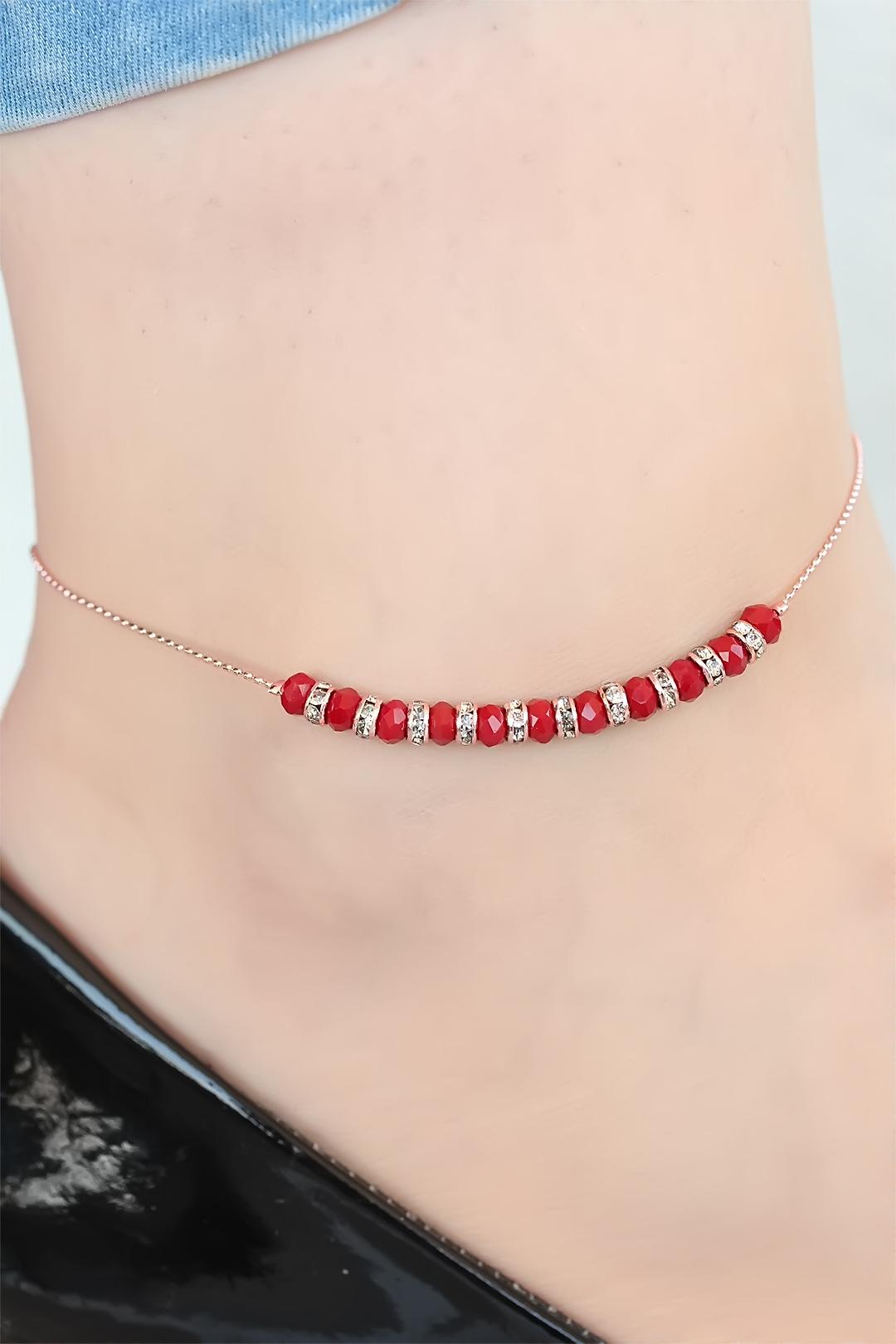 Miyuki Bead Burgundy Women's Anklet