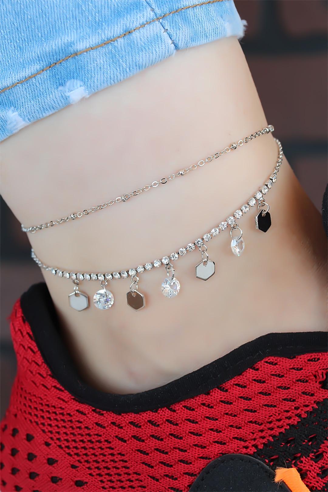 Zircon Stone Silver Color Plated Heart Shaped Hal