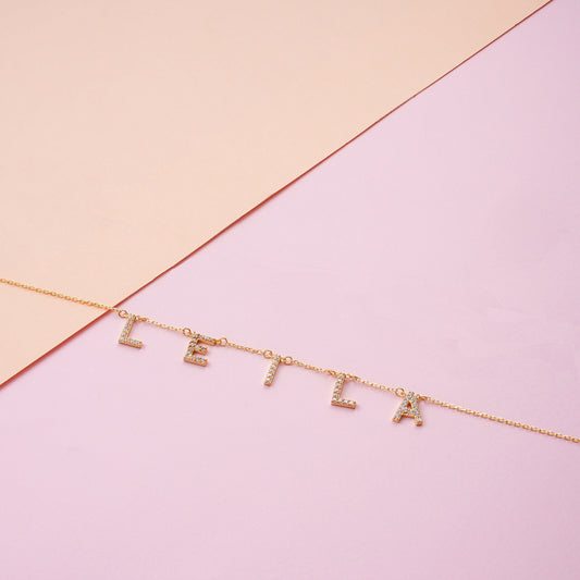 Personalized Initial Necklace: Dainty Brass Custom Letter Jewelry